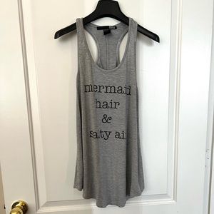 Grey racer back tee.